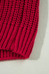 'Zenithra' Knit Off Shoulder Red Sweater - Celes Fashion